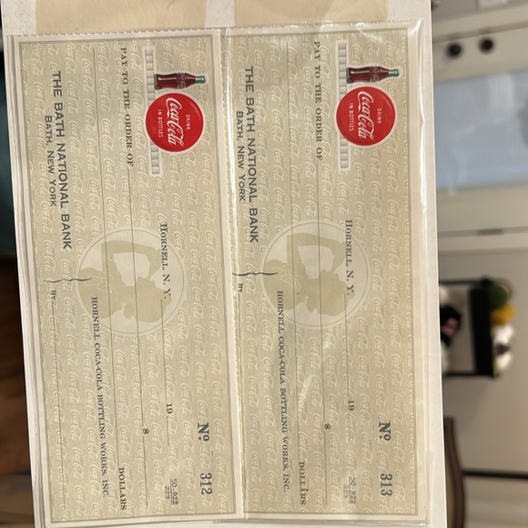 1950s Coca Cola Blank Checks - Picture 6 of 6